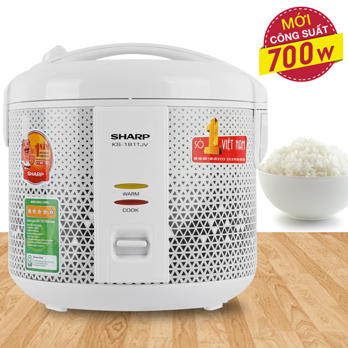 Nồi cơm điện nắp gài Sharp KS-181 TJV 1.8 Lít - Hàng chính hãng