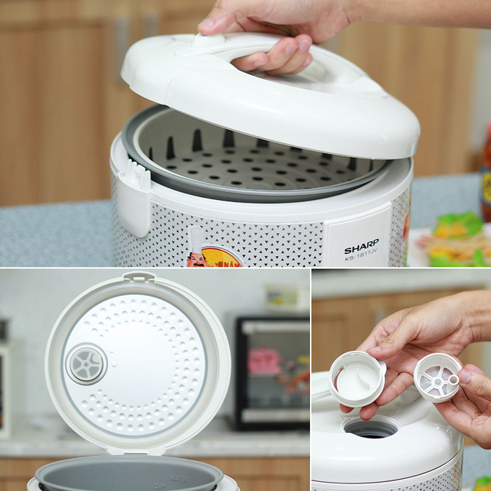 Nồi cơm điện nắp gài Sharp KS-181 TJV 1.8 Lít - Hàng chính hãng