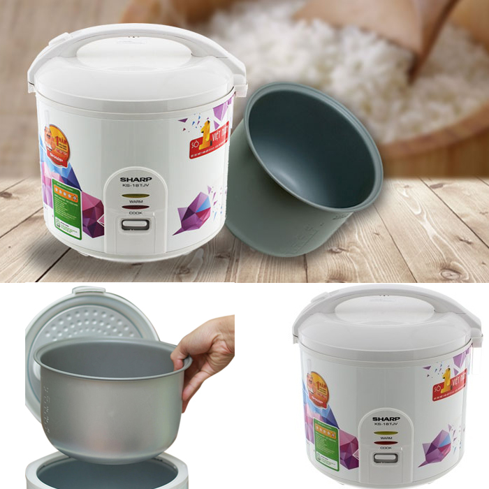 Nồi cơm điện nắp gài Sharp KS-18TJV 1.8 Lít - Hàng chính hãng
