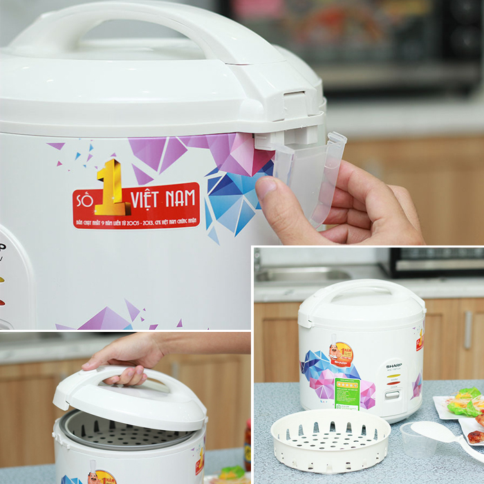 Nồi cơm điện nắp gài Sharp KS-18TJV 1.8 Lít - Hàng chính hãng