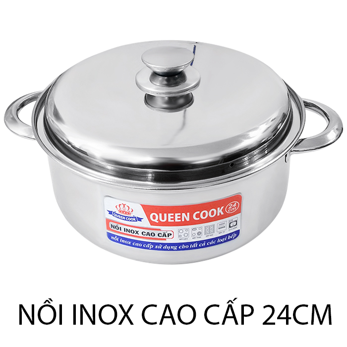 Bộ 3 nồi inox Queen Cook 16, 18, 24cm