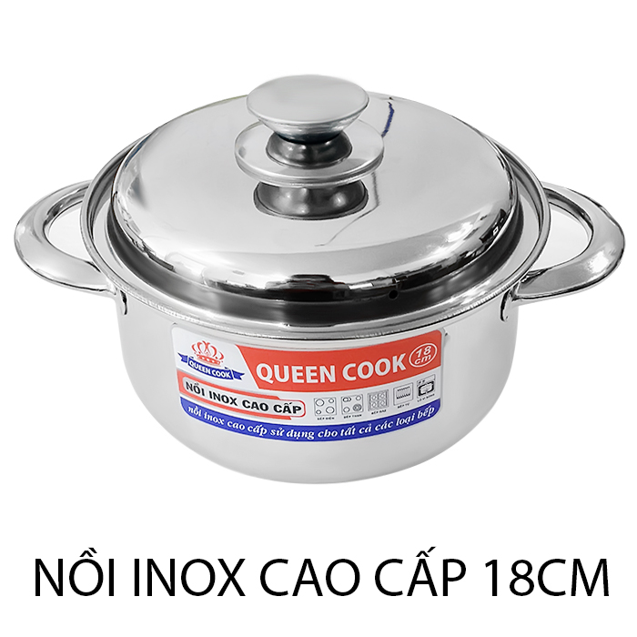 Bộ 3 nồi inox Queen Cook 16, 18, 24cm