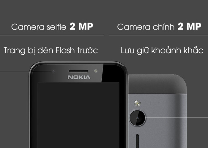Điện thoại Nokia 230 + thẻ 8GB (đen, bạc)