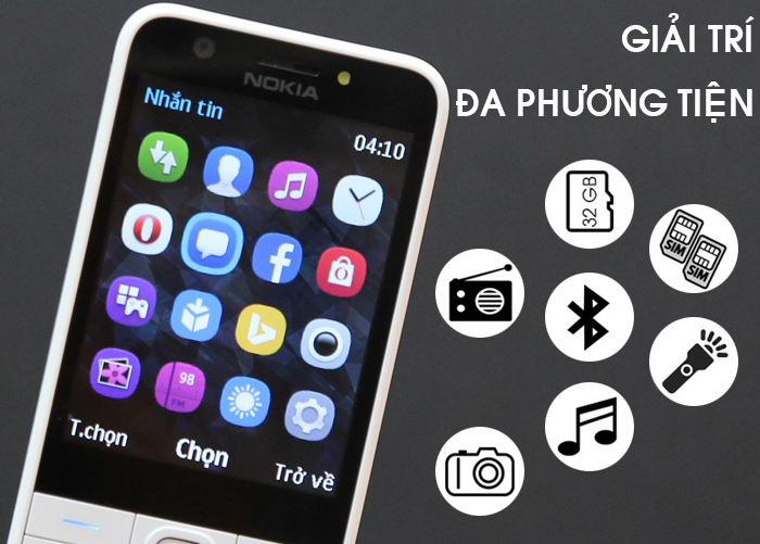 Điện thoại Nokia 230 + thẻ 8GB (đen, bạc)