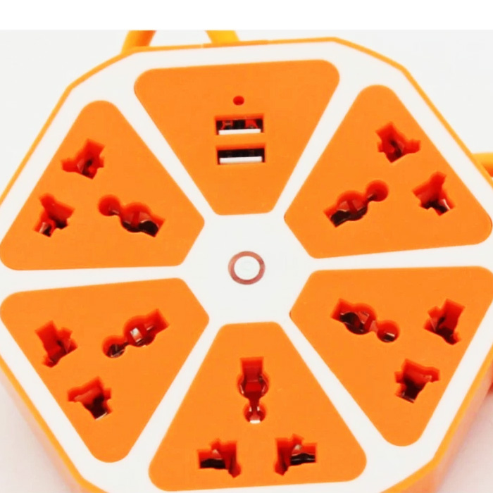 Ổ cắm điện 5 lỗ trái cam có cổng USB tiện dụng
