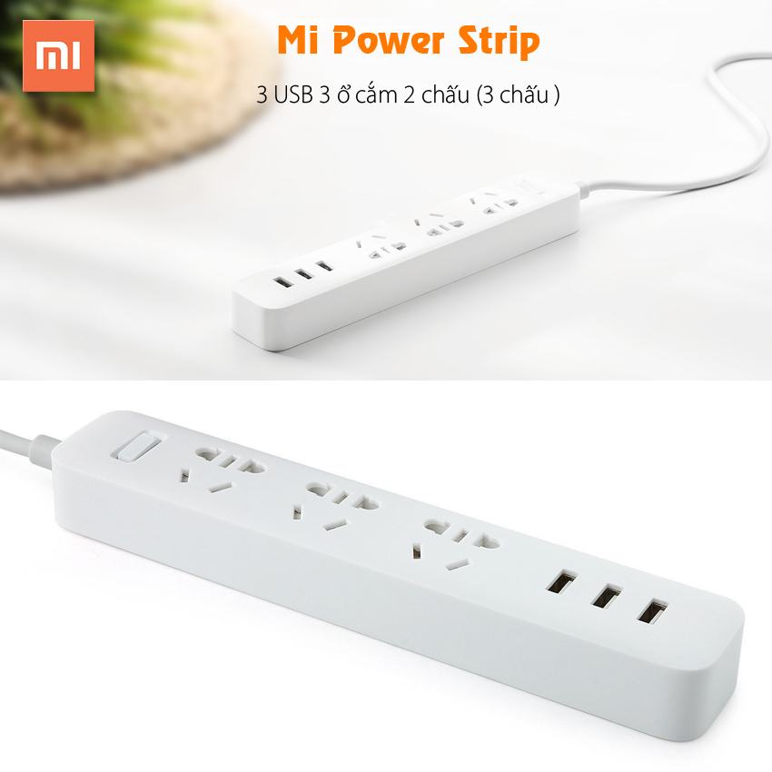 Ổ cắm điện thông minh MI Power Strip tích hợp 3 cổng USB