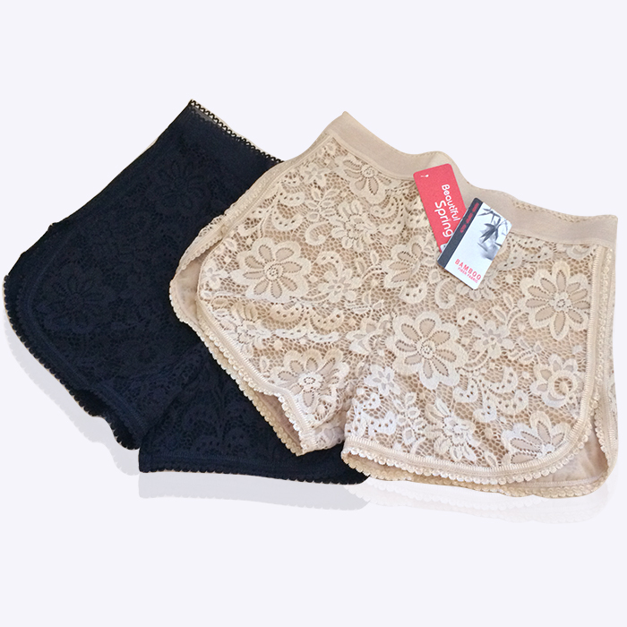 Quần ren thun Nano mặc trong váy cao cấp (Đen)