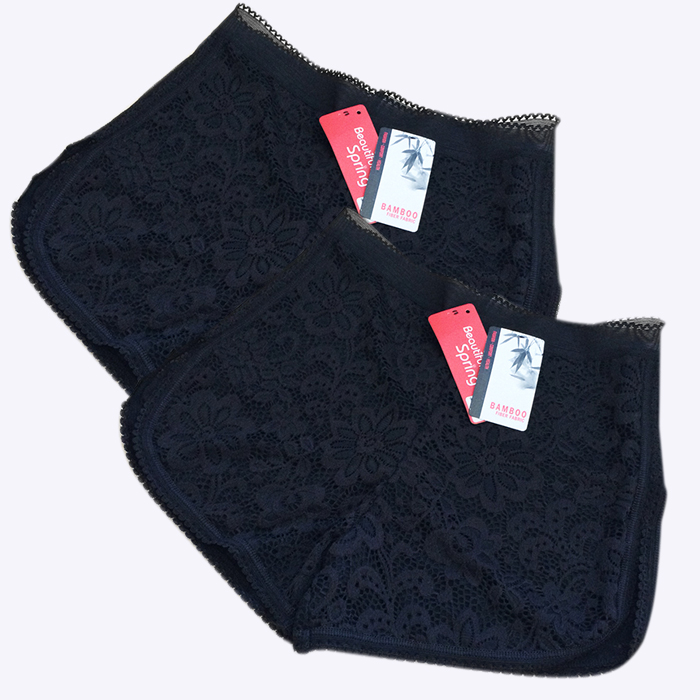Quần ren thun Nano mặc trong váy cao cấp (Đen)