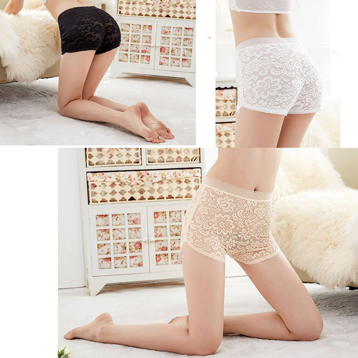 Quần ren thun Nano mặc trong váy cao cấp (Đen)