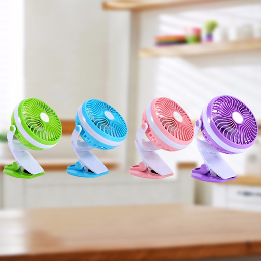 Quạt kẹp bàn pin sạc USB xoay 360 độ ML-F168