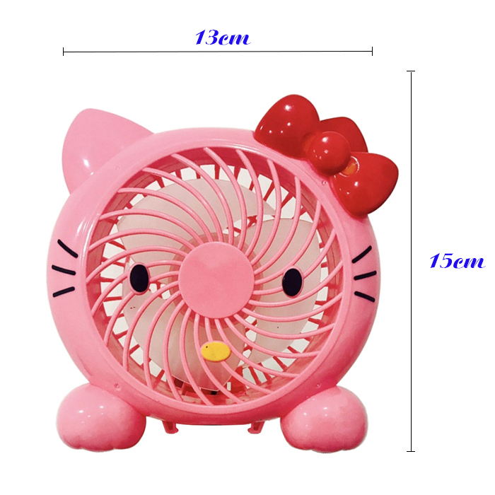 Quạt sạc mini để bàn cầm tay cổng USB hình mèo