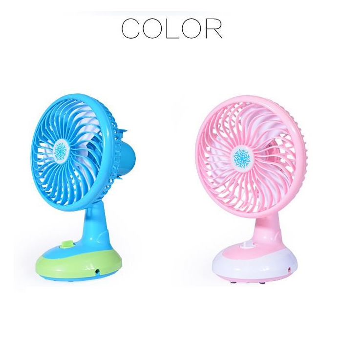 Quạt sạc USB để bàn mini xoay 360 độ 2028 (hồng)