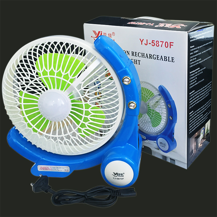 Quạt sạc bàn có đèn Led YJ-5870F (loại lớn)