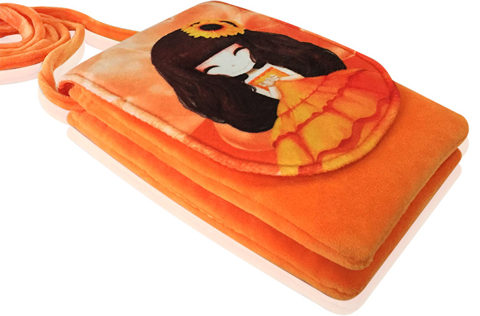 Túi đeo đựng điện thoại 2 ngăn (nhung mịn)