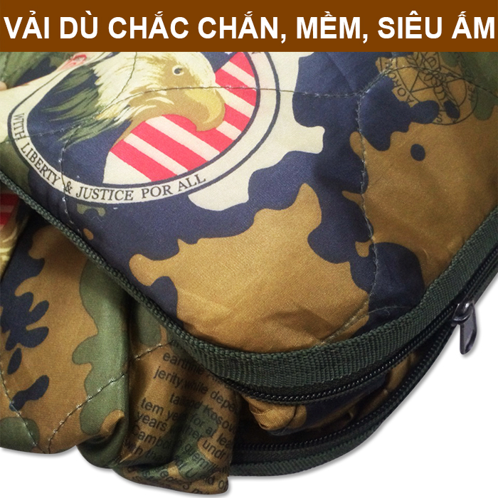 Võng mùng quân đội vải dù 2 trong 1 xếp gọn đi phượt