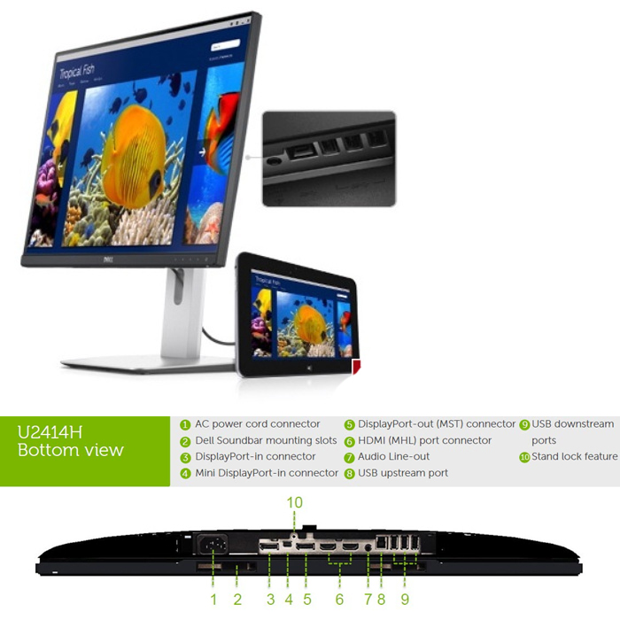 Màn hình LCD Dell 24" Ultrasharp U2414H Wide Full HD